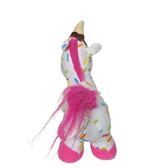 Peek A Boo Toys Sprinkles The Unicorn Rainbow Ice Cream Cone Horn Plush 9" - Picture 4 of 5